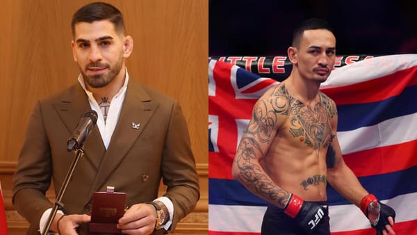Ilia Topuria predicts first round finish of Charles Oliveira. Max Holloway chasing the Lightweight title.
