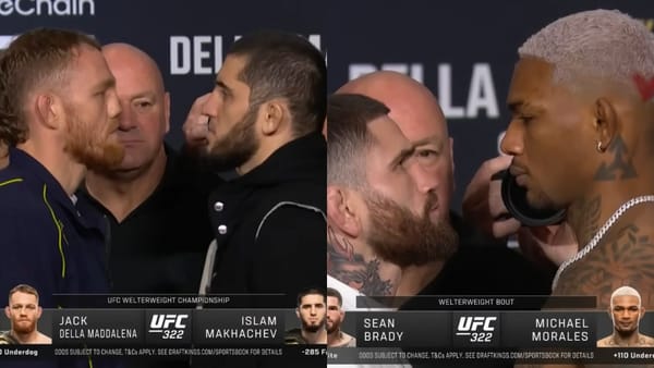 UFC 322 face-offs.